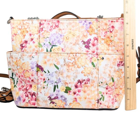 Dana Buchman White Floral PVC Faux Leather Julia 2-Way Tote Crossbody - Picture 3 of 12